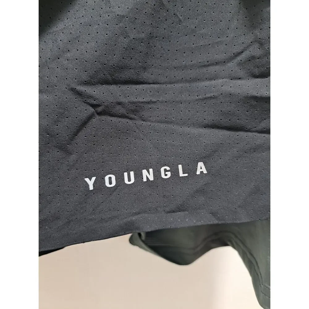 YoungLA Mens XLarge 4" Compression Lined Elastic Waist Workout Athletic Shorts - Picture 3 of 4